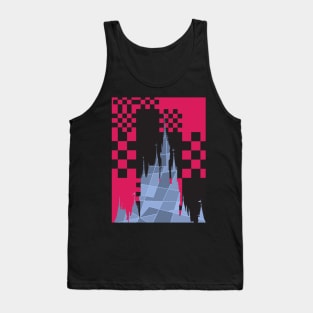 Black/Pink/Blue Magic Castle Silhouette Tank Top